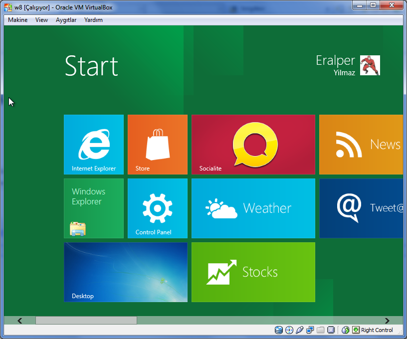 choose Control Panel in Windows 8 Start Screen
